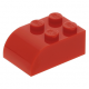 LEGO kocka 2x3 egyik oldala íves, piros (6215)
